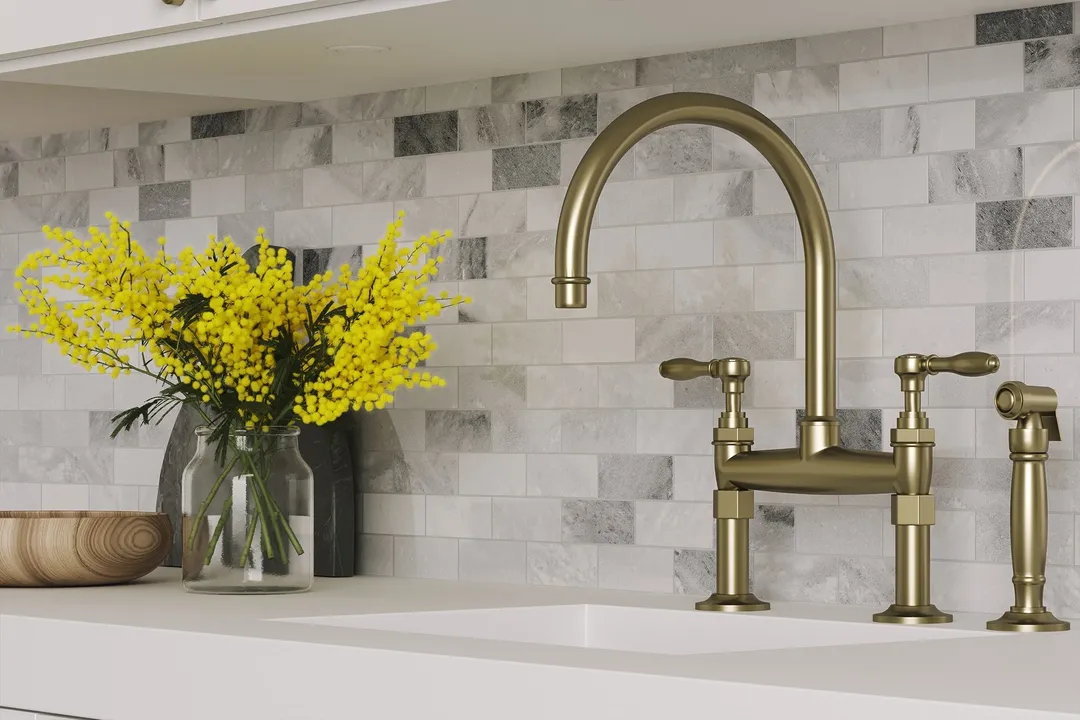 Satori Storm Polished 12-in x 12-in Natural Marble Brick Mosaic Wall Tile, Polished Finish (0.97-sq ft per piece), photo 5 of 8
