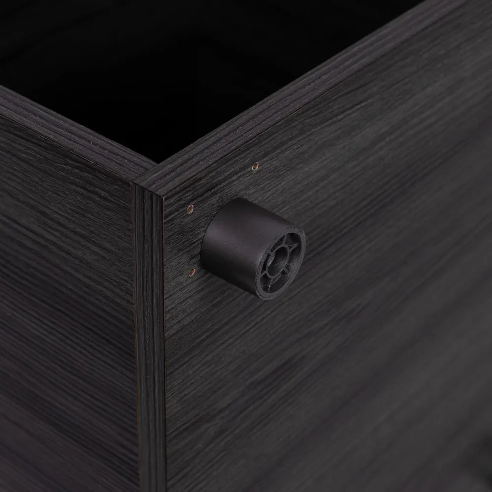 BirdRock Home Contemporary Black Lateral File Cabinet, 15  14  12in, Wood Construction, Rolling or Stacking, Decorative Driftwood Design, Versatile Storage, photo 6 of 6