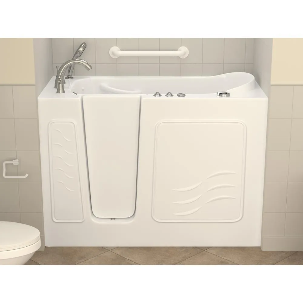 Universal Tubs HD Series 53 in. Left-Drain Quick-Fill Walk-In Whirlpool Bath Tub with Powered Fast Drain, White, photo 11 of 23