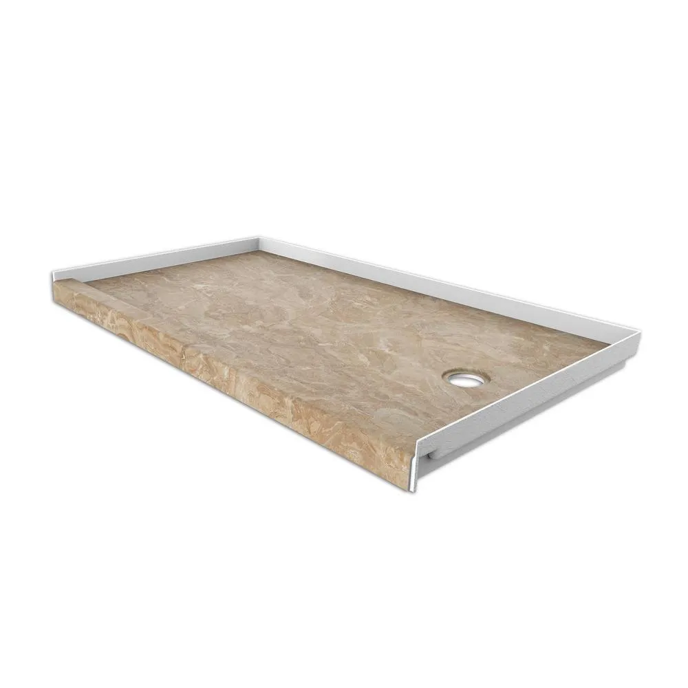 30 in. x 60 in. Single Threshold Shower Base with Right Hand Drain in Calacatta White, photo 9 of 20