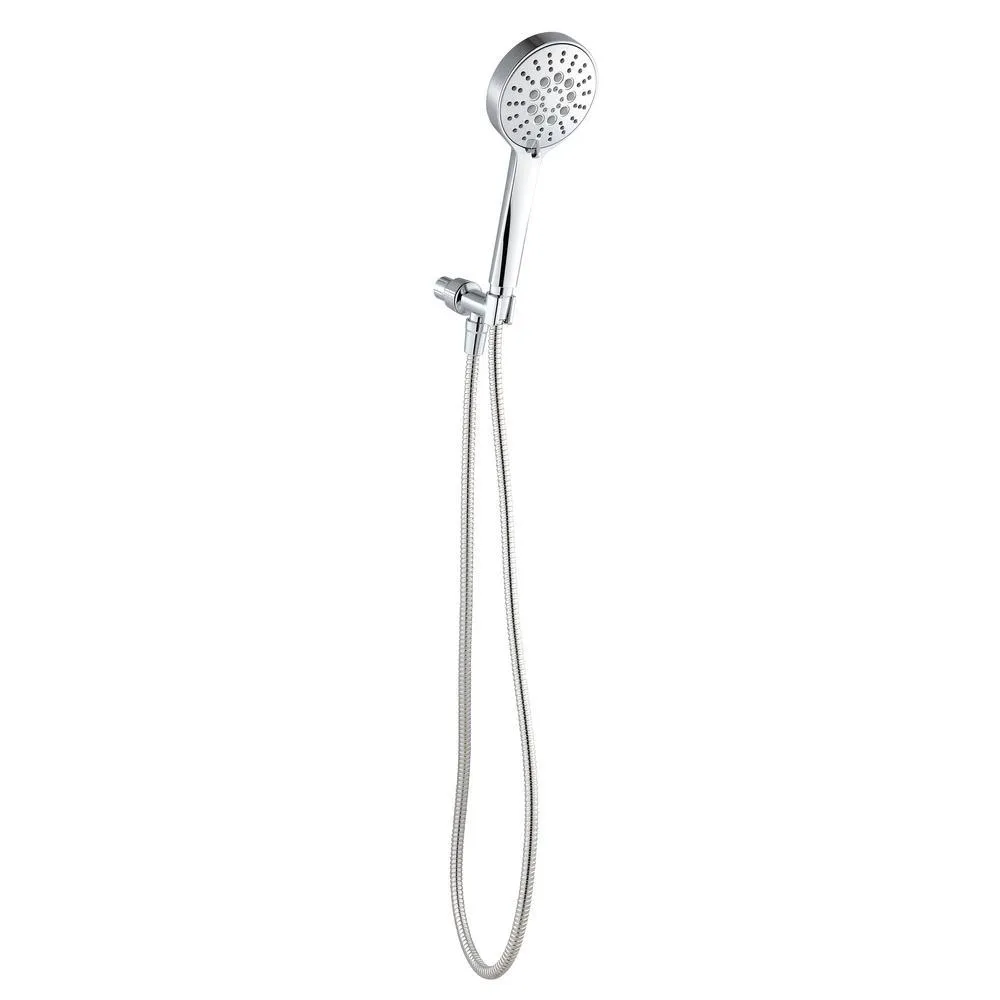 Modern 6-Spray 4.5 in. Single Wall Mount Handheld Adjustable Shower Head in Brushed Nickel, photo 8 of 9