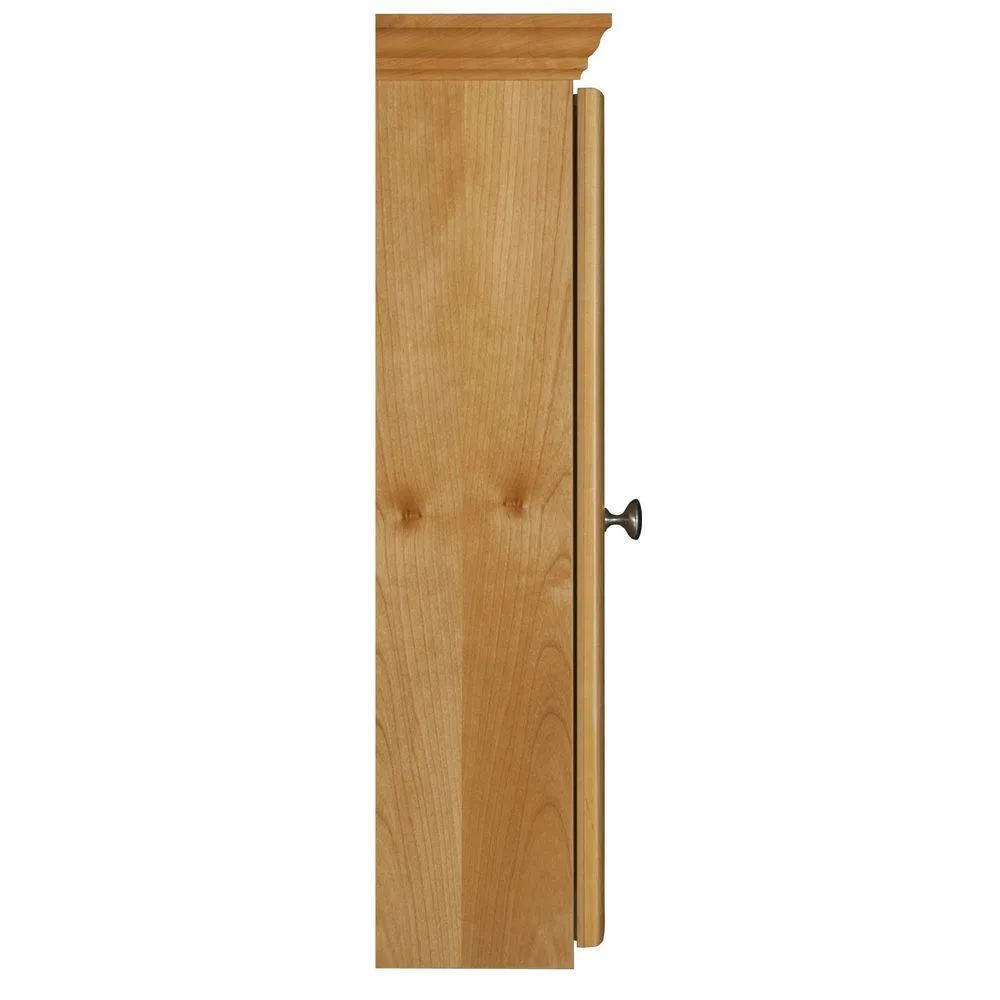 Simplicity by Strasser Ultraline 36 in. W x 27 in. H x 6-1/2 in. D Framed Tri-View Surface-Mount Bathroom Medicine Cabinet in Natural Alder, photo 2 of 4