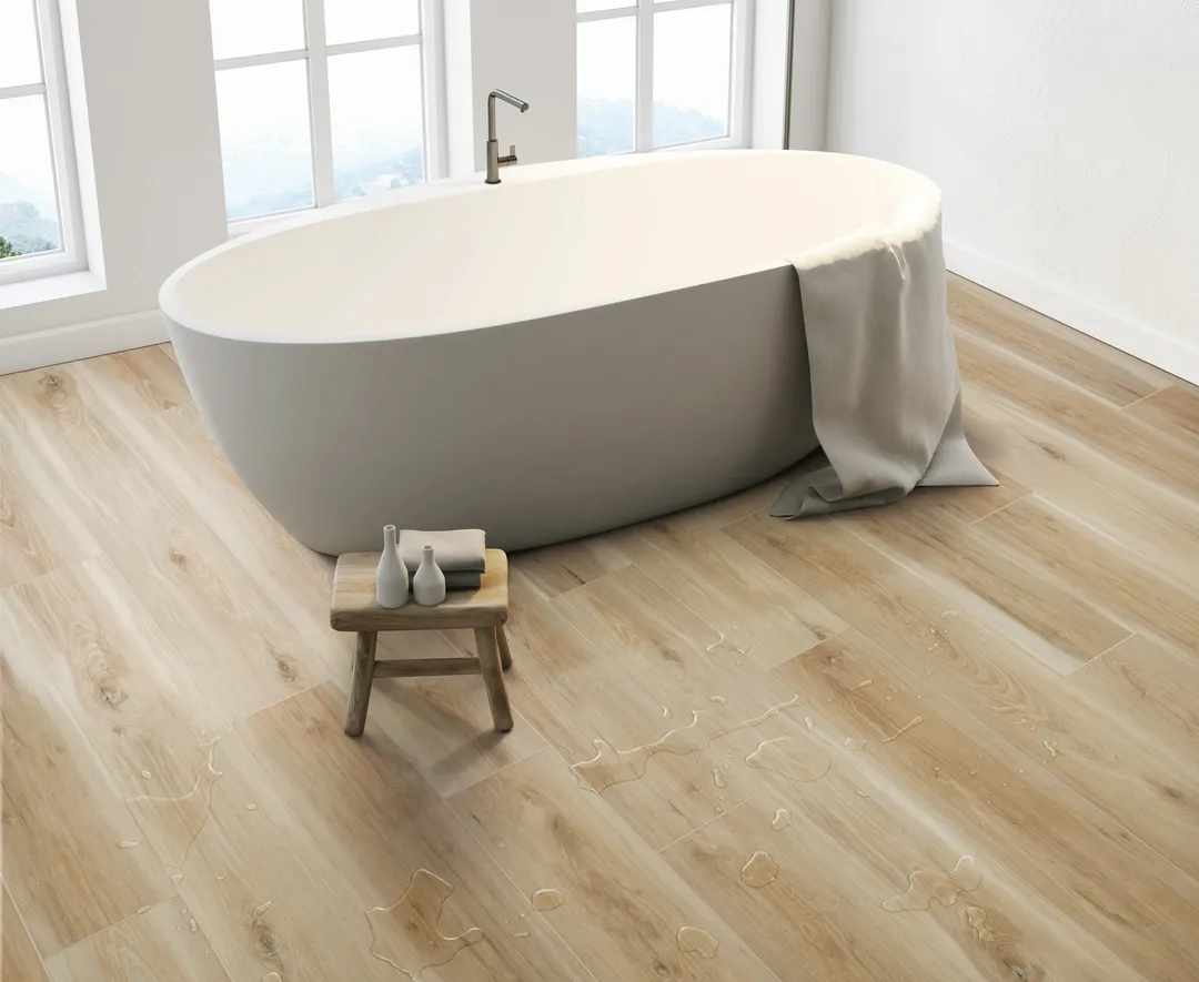 Style Selections Natural Hickory Waterproof Luxury Vinyl Plank Flooring, 7-in W x 48-in L, 5-1/2 mm Thick, 20-mil Wear Layer (18.62-sq ft Carton), photo 8 of 8