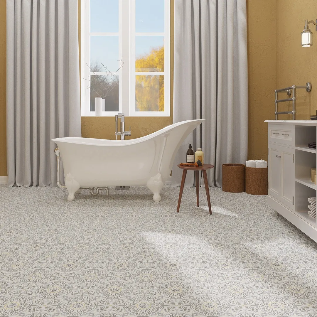 Lucida USA BaseCore Sicilian Grey 12-in x 12-in Waterproof Peel-and-Stick Luxury Vinyl Tile Flooring, 36-sq ft Carton, photo 4 of 5