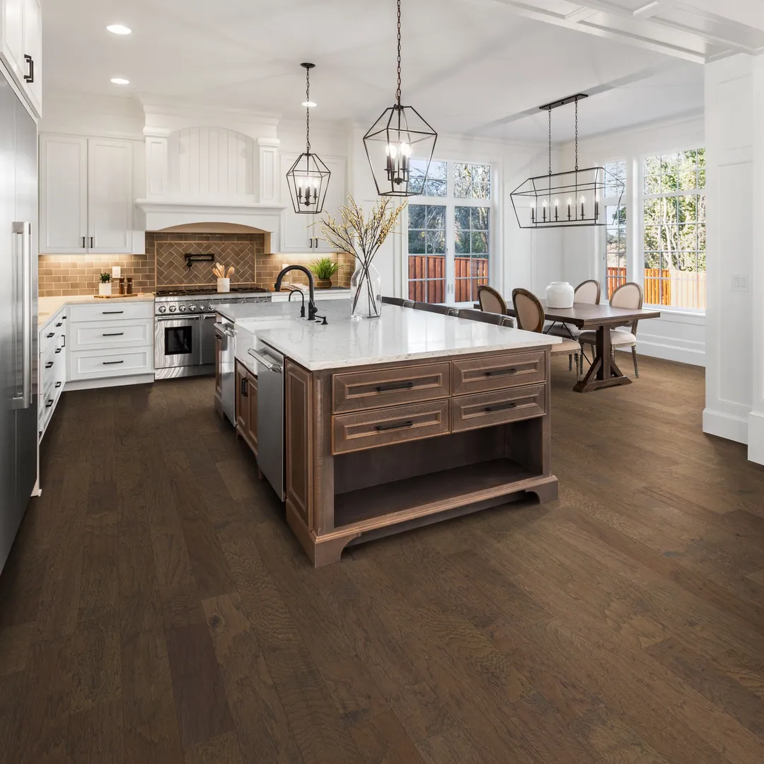 allen + roth Provincial Hickory 1/2-in T x 5-in W Distressed Engineered Hardwood Flooring ( 38-sq ft / Carton ), photo 7 of 9