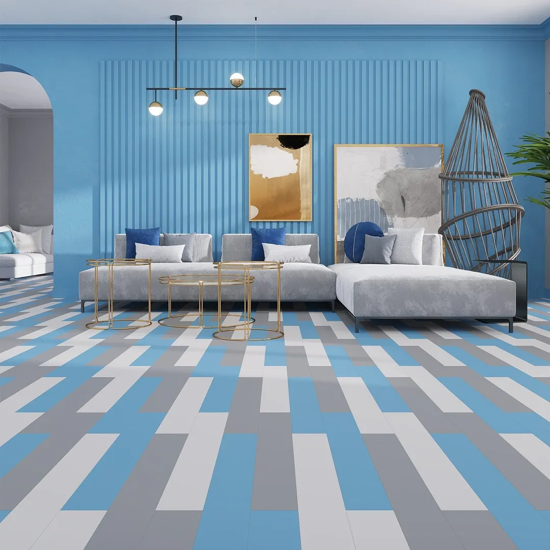 Lucida USA MonoCore Taffy Blue 22-mil x 5-4/5-in W x 36-in L Waterproof Interlocking Luxury Vinyl Plank Flooring (13-sq ft/ Carton), photo 5 of 10