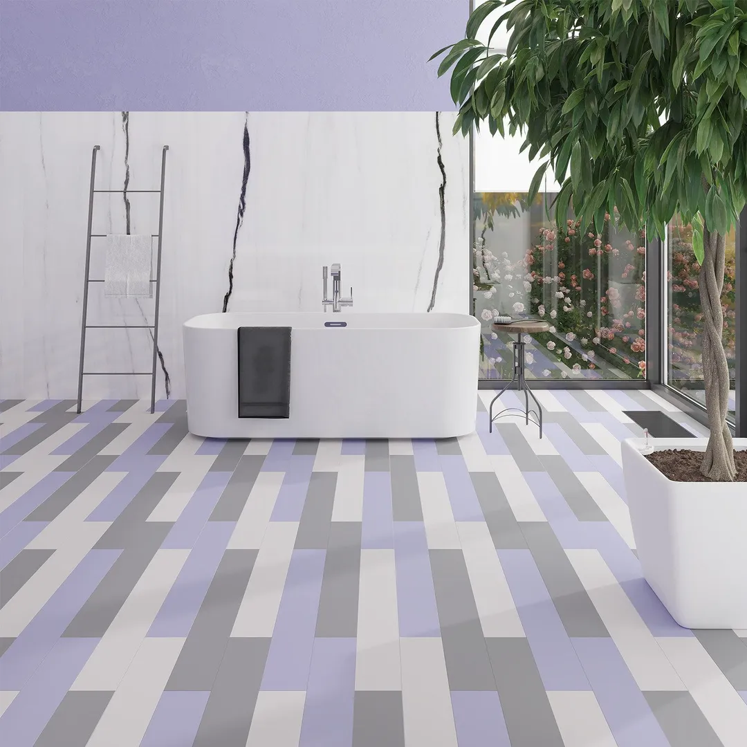 Lucida USA MonoCore Macaron Purple 22-mil x 5-4/5-in W x 36-in L Waterproof Interlocking Luxury Vinyl Plank Flooring (13-sq ft/ Carton), photo 14 of 19