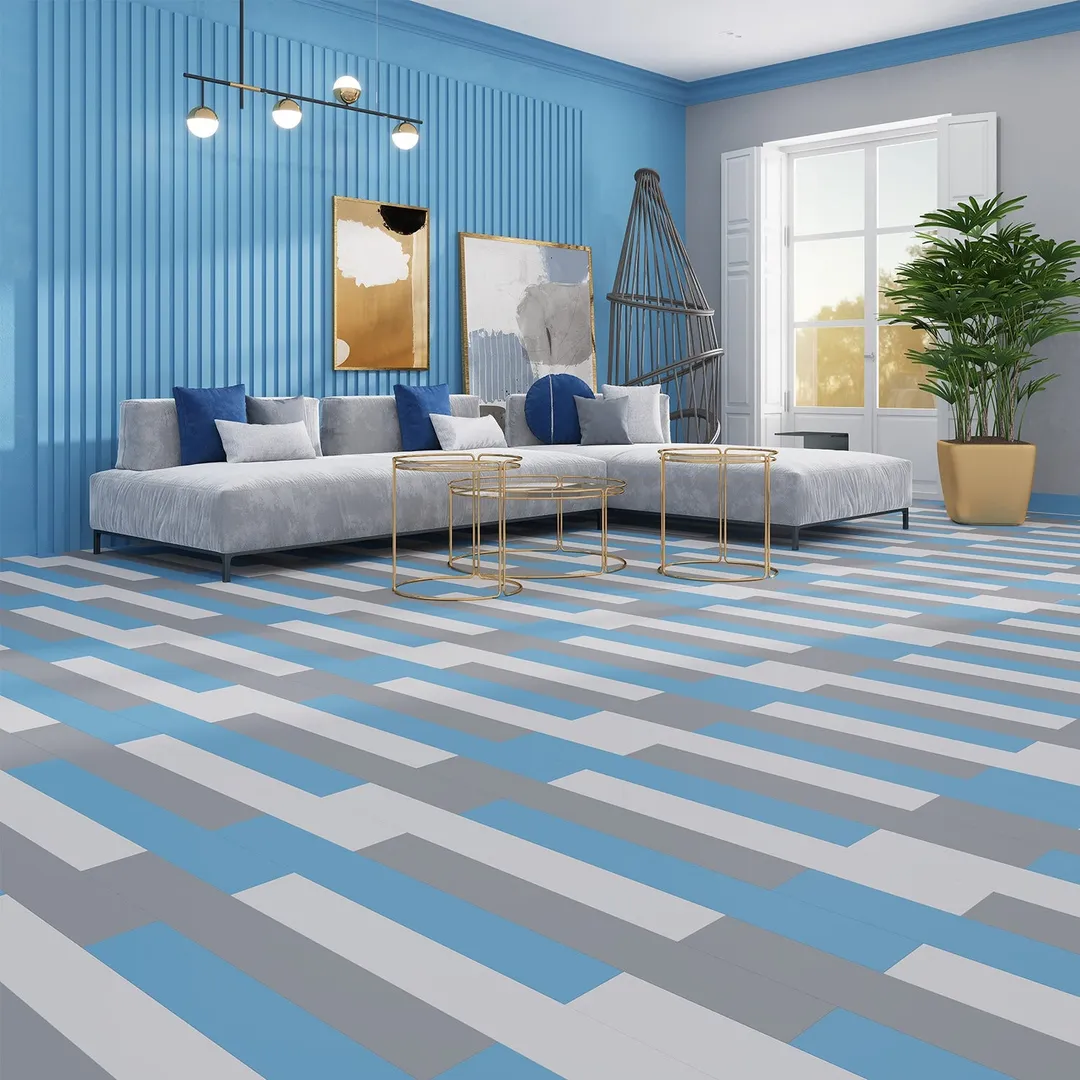 Lucida USA MonoCore Taffy Blue 22-mil x 5-4/5-in W x 36-in L Waterproof Interlocking Luxury Vinyl Plank Flooring (13-sq ft/ Carton), photo 3 of 10