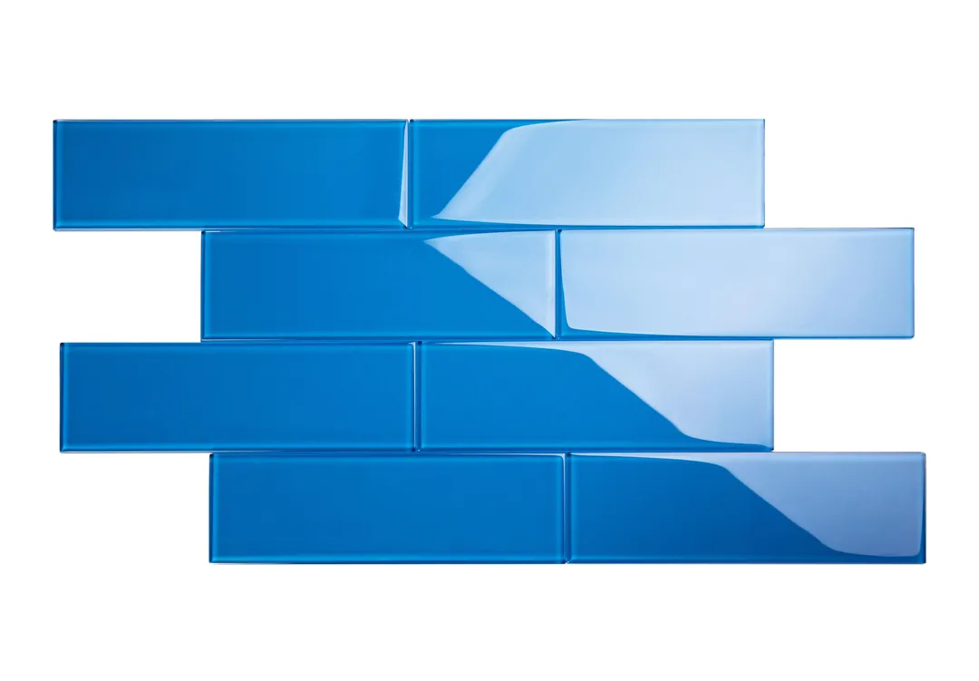 Giorbello (Sample) 4x12 Glass Subway Tiles Cobalt Blue 4-in x 12-in Glossy Glass Brick Subway Wall Tile, photo 2 of 6