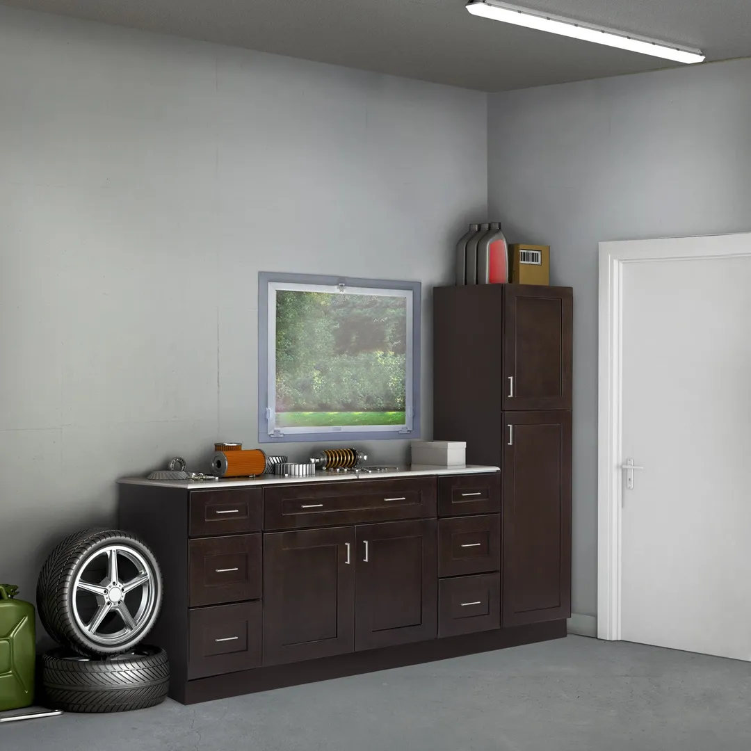 Design House Brookings 24-in W x 36-in H x 12-in D Espresso Maple Blind Corner Wall Ready To Assemble Plywood Cabinet (Recessed Panel Shaker Style), photo 4 of 20