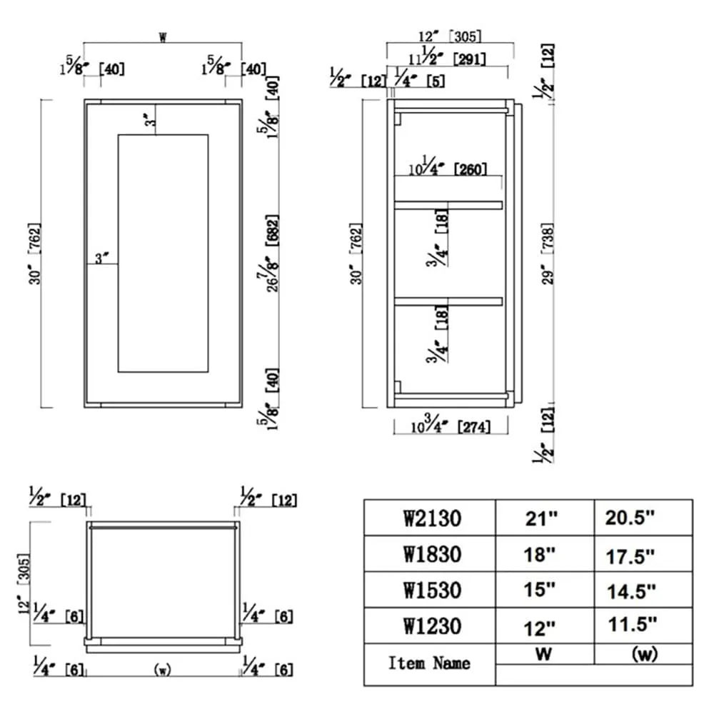 Design House Brookings 18-in W x 30-in H x 12-in D White Maple Wall Fully Assembled Plywood Cabinet (Recessed Panel Shaker Door Style), photo 7 of 15