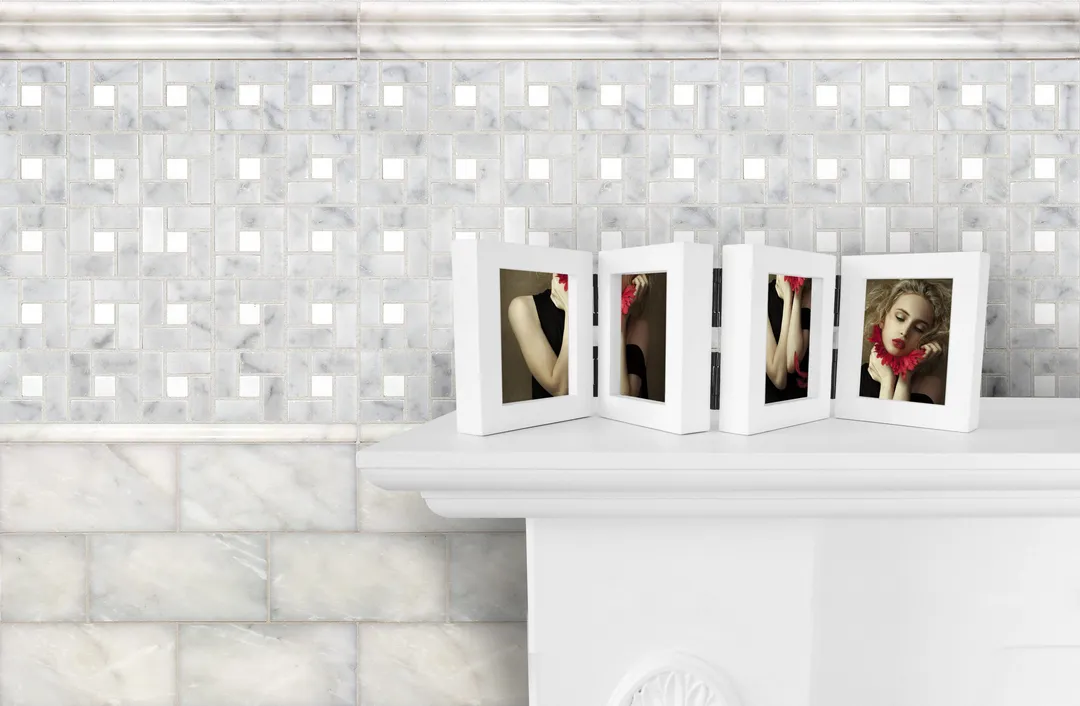 Satori Venatino Polished Natural Stone Marble Pencil Liner Tile (5/8-in x 12-in), photo 10 of 10
