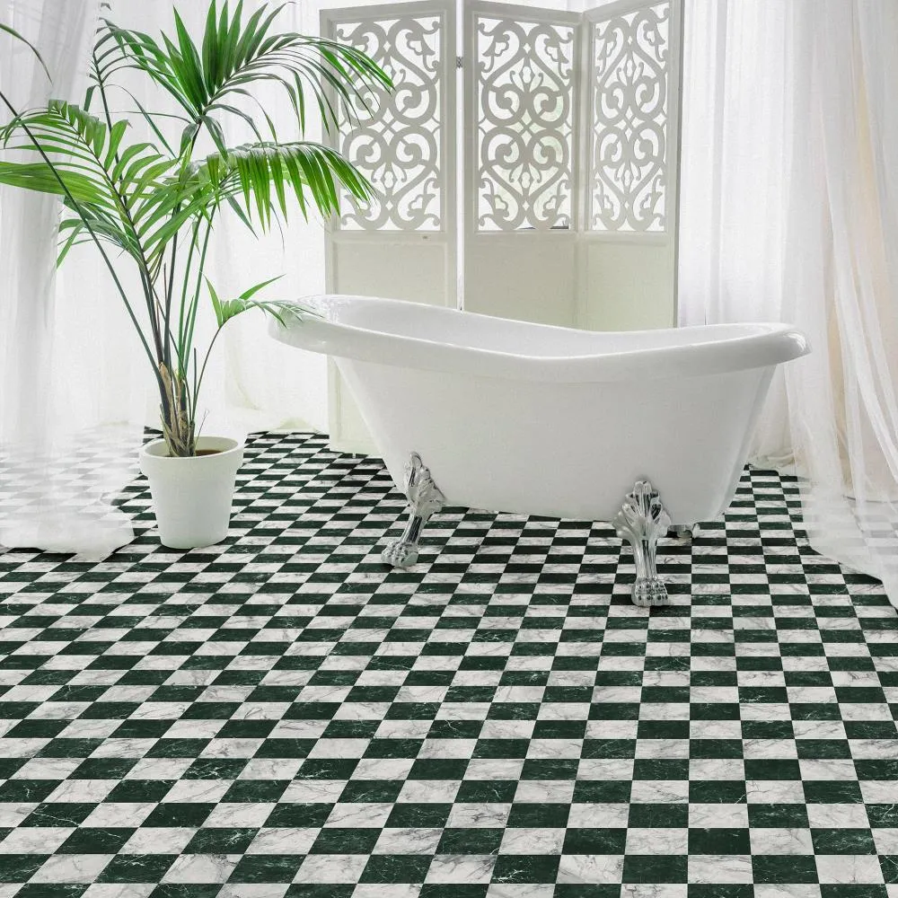 Perfection Floor Tile SodaPop Shoppe Green Marble (16) 20-in x 20-in Water-Resistant Interlocking Luxury Vinyl Tile Flooring, 16.7-sq ft Carton, photo 2 of 3