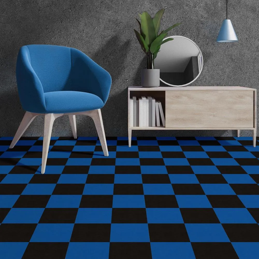 Perfection Floor Tile SodaPop Shoppe Black and Blue 20-in x 20-in Water Resistant Interlocking Luxury Flooring (16.7-sq ft), photo 2 of 3