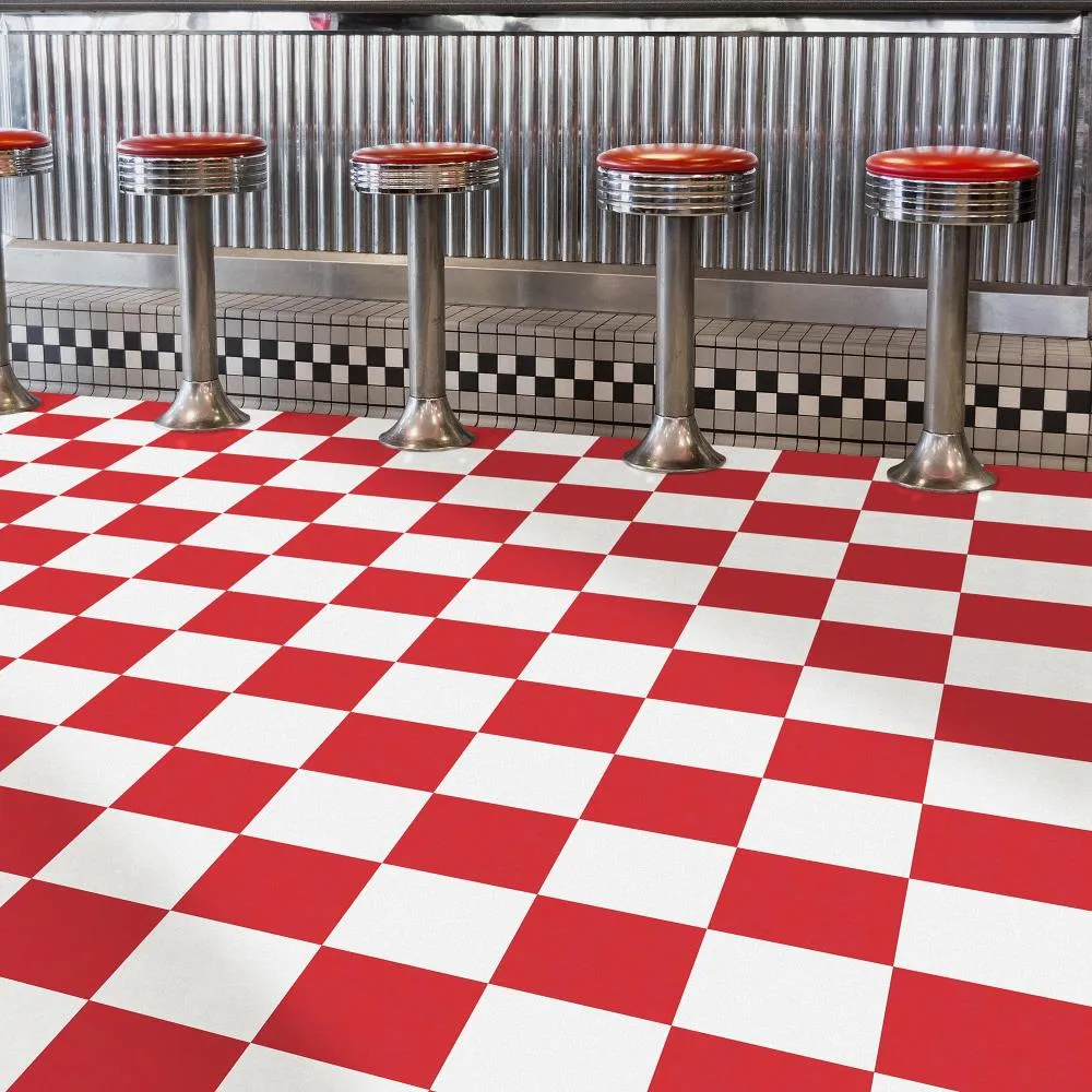 Perfection Floor Tile SodaPop Shoppe Red and White 20-in x 20-in Water Resistant Interlocking Luxury Flooring (16.7-sq ft), photo 2 of 3
