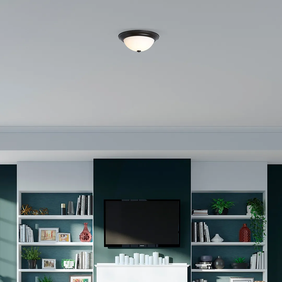 Project Source 2-Pack 13-in Bronze Transitional Integrated LED Flush Mount Ceiling Light, ENERGY STAR, photo 6 of 7