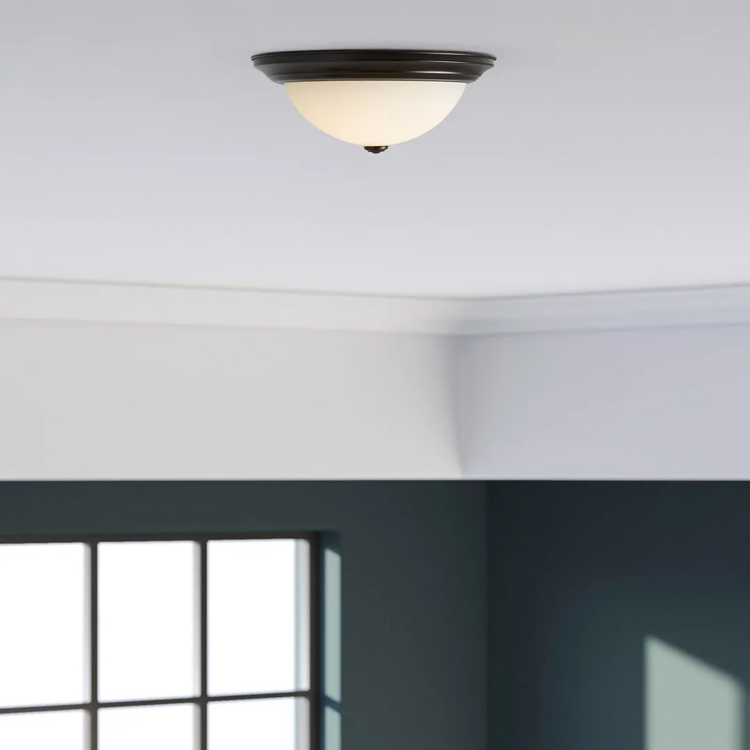 Project Source 2-Pack 13-in Bronze Transitional Integrated LED Flush Mount Ceiling Light, ENERGY STAR, photo 7 of 7