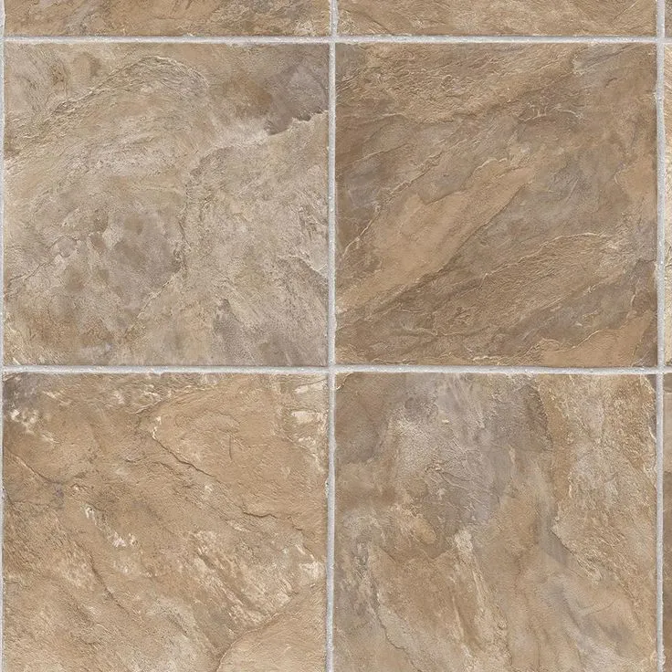 TrafficMASTER Limestone Slab Beige Residential Vinyl Sheet, Sold by 12 ft. Wide x Custom Length, photo 6 of 10