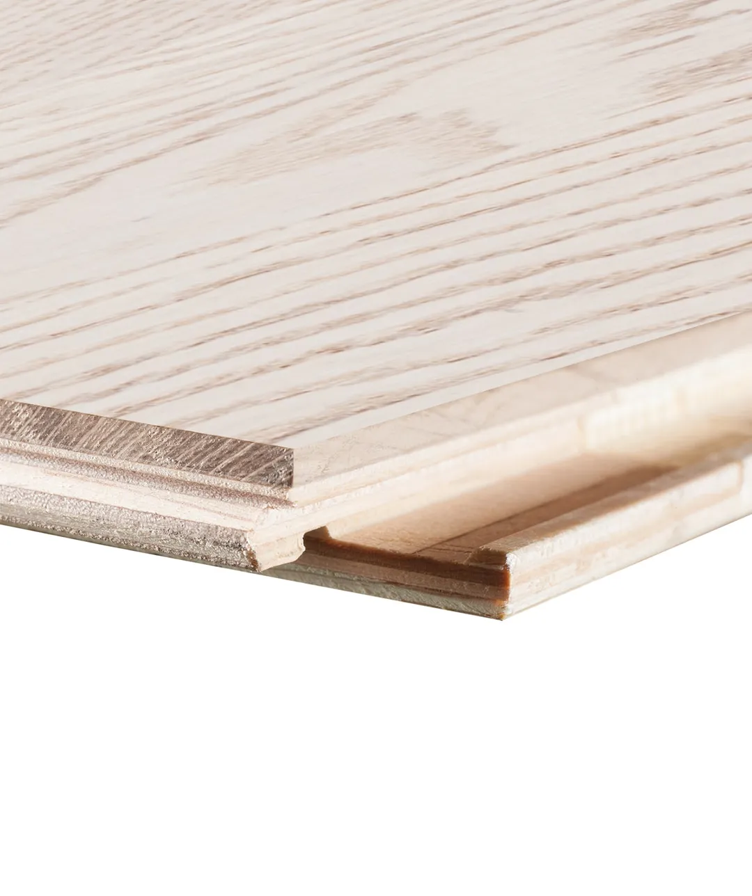 allen + roth allen+roth Frosty is an Oak wood floor with brown, a wire brushed texture, and a low-gloss finish that highlights the wood's natural variation European white oak 1/2-in T x 7-31/64-in W Water Resistant Wirebrushed Engineered Hardwood Flo, photo 3 of 11
