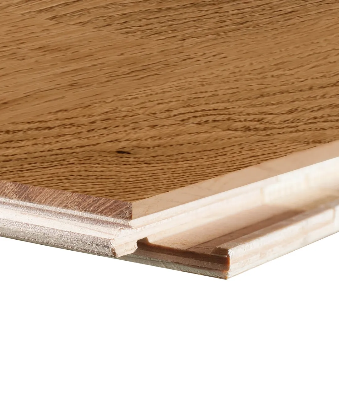 allen + roth allen+roth Amber is an Oak wood floor with brown, a wire brushed texture, and a low-gloss finish that highlights the wood's natural variation European white oak 1/2-in T x 7-31/64-in W Water Resistant Wirebrushed Engineered Hardwood Floo, photo 3 of 10