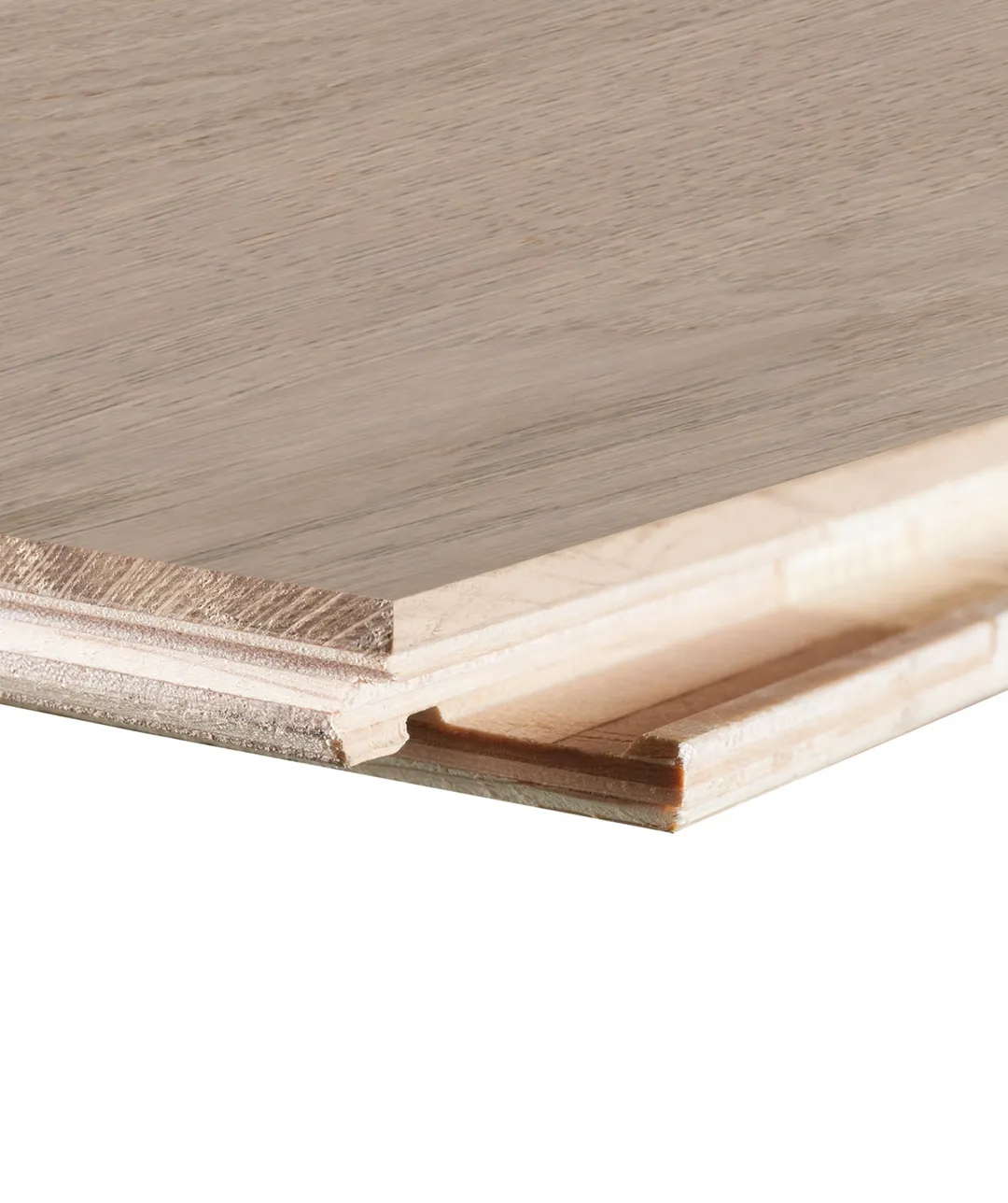 allen + roth allen+roth Smokey is an Oak wood floor with gray, a wire brushed texture, and a low-gloss finish that highlights the wood's natural variation European white oak 1/2-in T x 7-31/64-in W Water Resistant Wirebrushed Engineered Hardwood Floo, photo 3 of 11