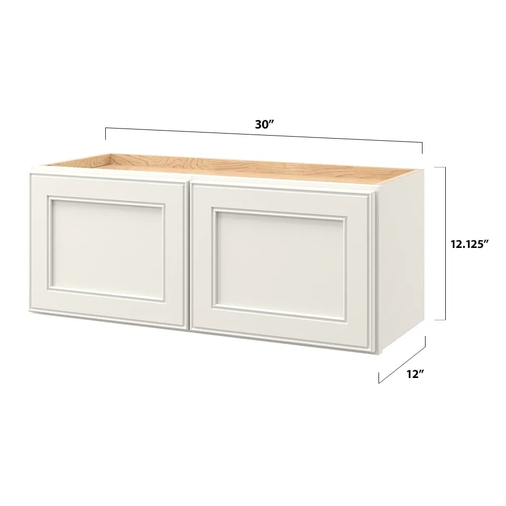 allen + roth McKeller 30-in W x 12.125-in H x 12-in D Linen Wall Fully Assembled Cabinet (Flat Panel Mitered Door Style), photo 5 of 15