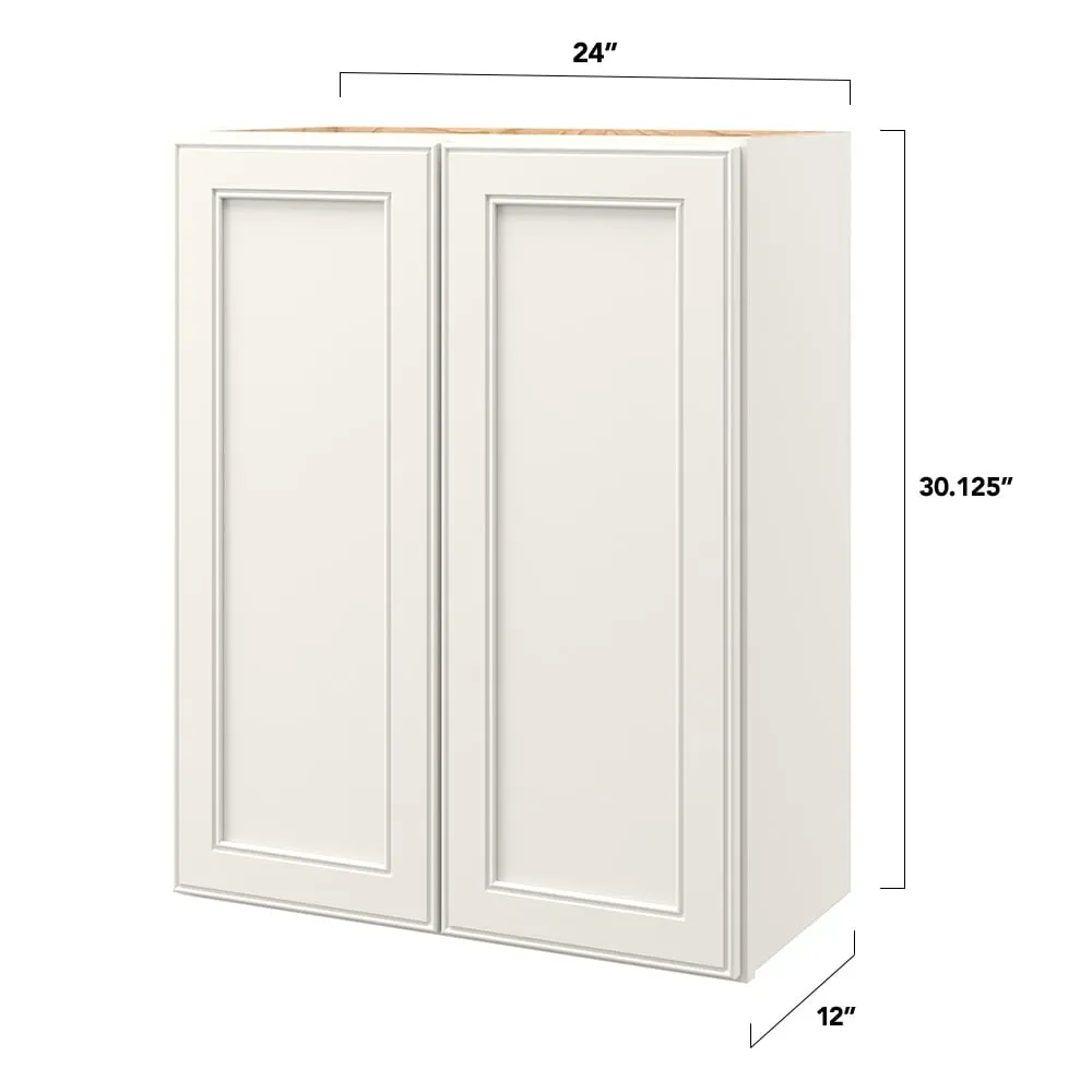 allen + roth McKeller 24-in W x 30.125-in H x 12-in D Linen Wall Fully Assembled Cabinet (Flat Panel Mitered Door Style), photo 5 of 16