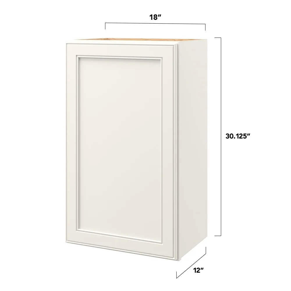 allen + roth McKeller 18-in W x 30.125-in H x 12-in D Linen Wall Fully Assembled Cabinet (Flat Panel Mitered Door Style), photo 5 of 13