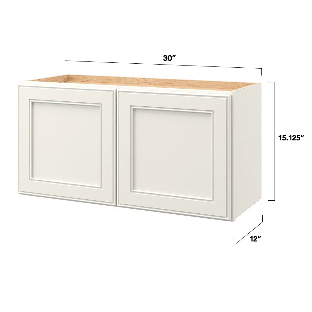 allen + roth McKeller 30-in W x 15.125-in H x 12-in D Linen Wall Fully Assembled Cabinet (Flat Panel Mitered Door Style), photo 5 of 16