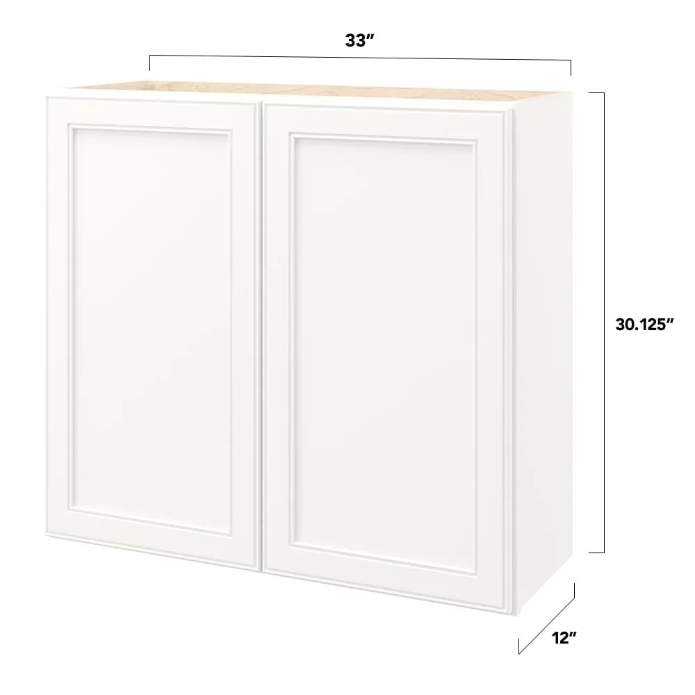 allen + roth McKeller 33-in W x 30.125-in H x 12-in D Linen Wall Fully Assembled Cabinet (Flat Panel Mitered Door Style), photo 5 of 15