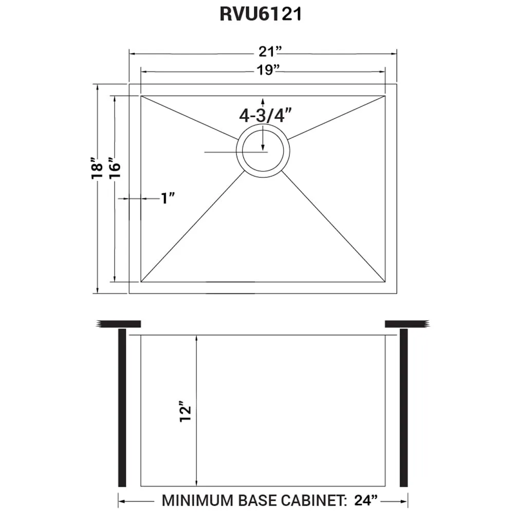 Ruvati Stainless Steel Undermount Laundry Sink with Drain - 21" x 18", photo 34 of 34