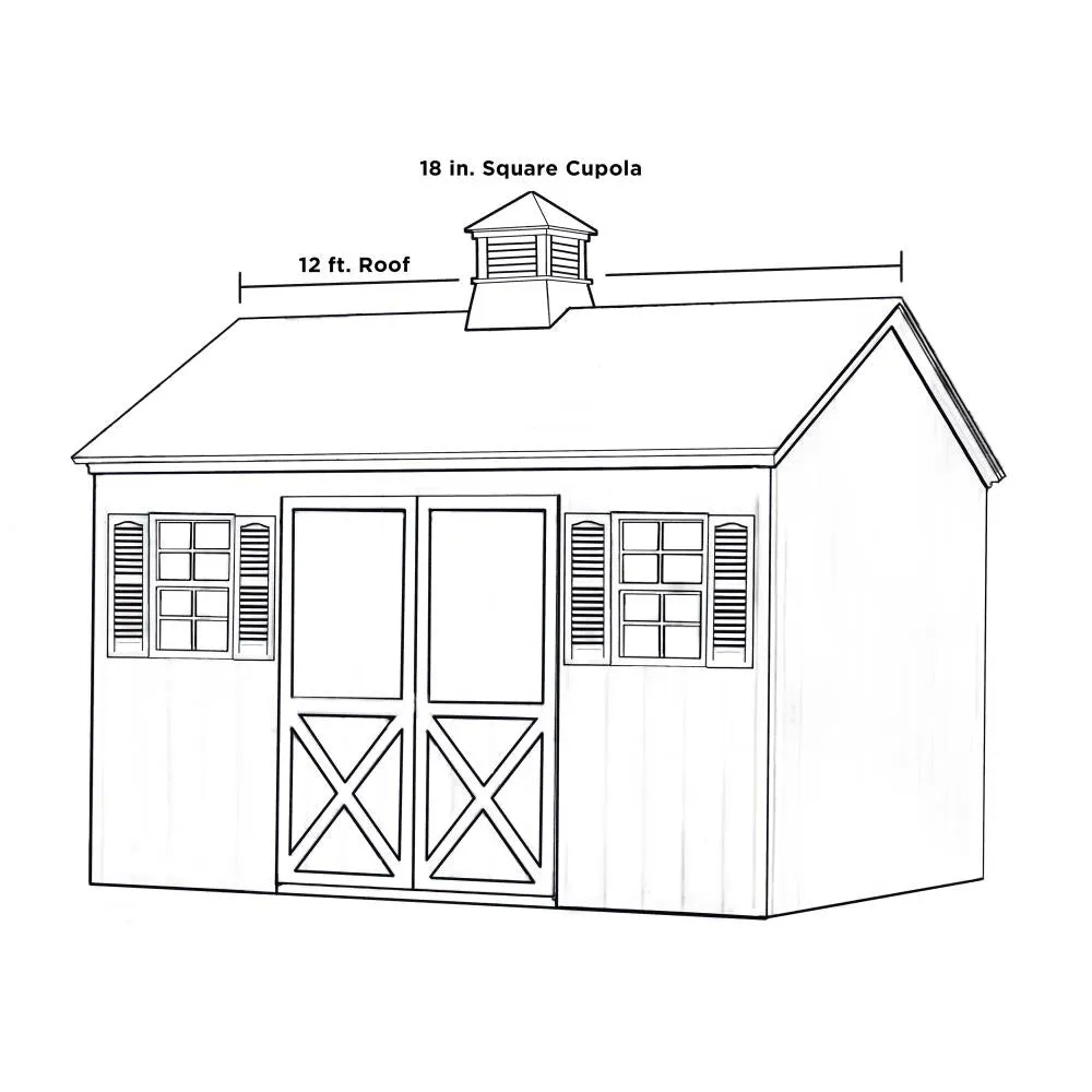 Good Directions Coventry Cupola with Copper Rooster Weathervane, 18-in x 22-in White Vinyl Cupola with 24-Gauge Copper Roof, photo 8 of 8