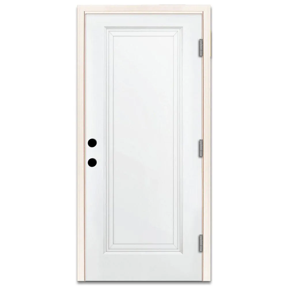 Steves & Sons 36 in. x 80 in. Premium 1-Panel Primed White Steel Prehung Front Door with 36 in. Left-Hand Outswing and 4 in. Wall, photo 5 of 8