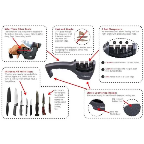 Manual Knife Sharpener with 3-Stages