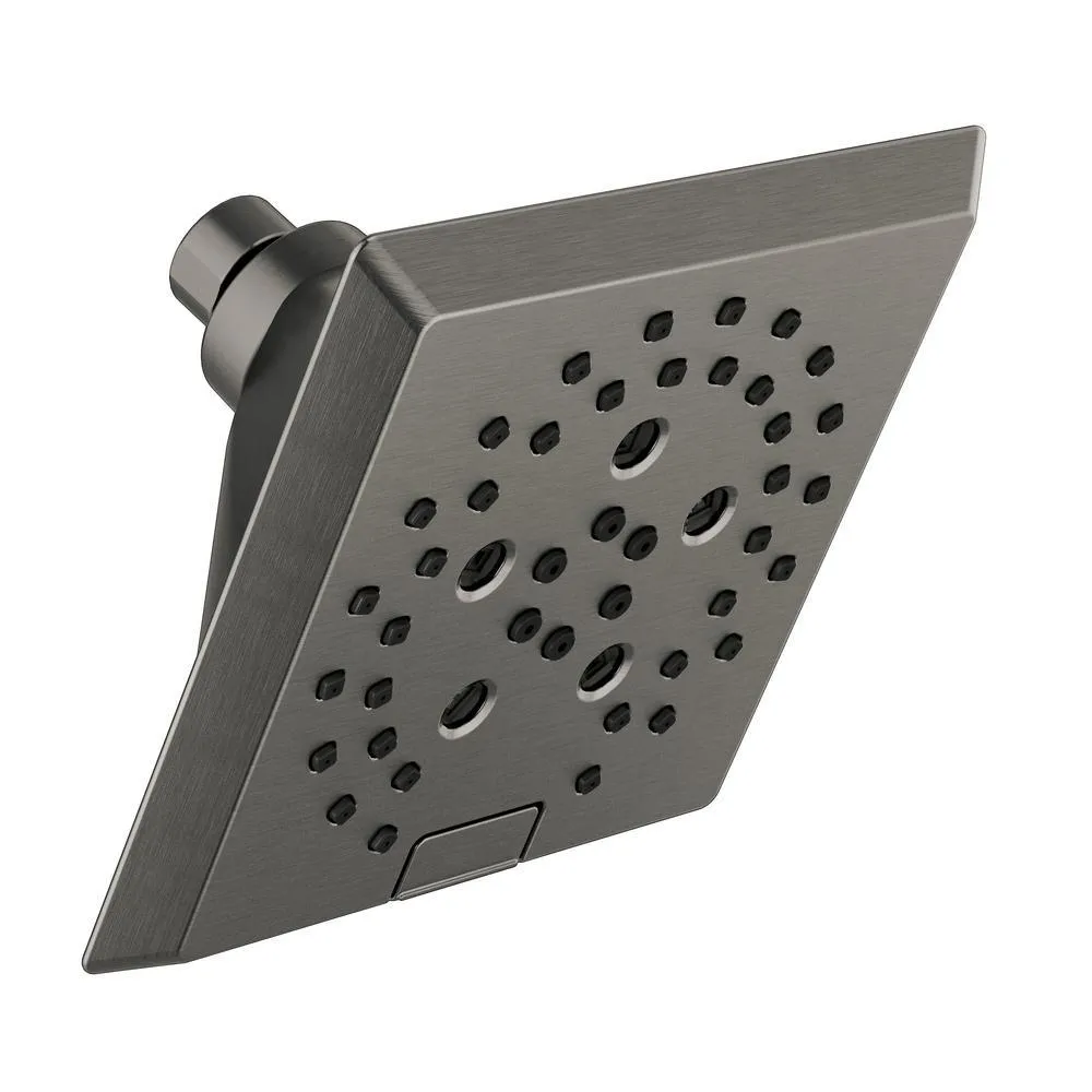 Pivotal 5-Spray 5.8 in. Single Wall Mount Fixed Rain H2Okinetic Shower Head in Matte Black, photo 16 of 18