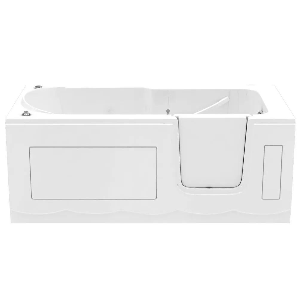 Universal Tubs Nova Heated Step-In 5 ft. Walk-In Whirlpool Bathtub in White with Chrome Trim, photo 6 of 15