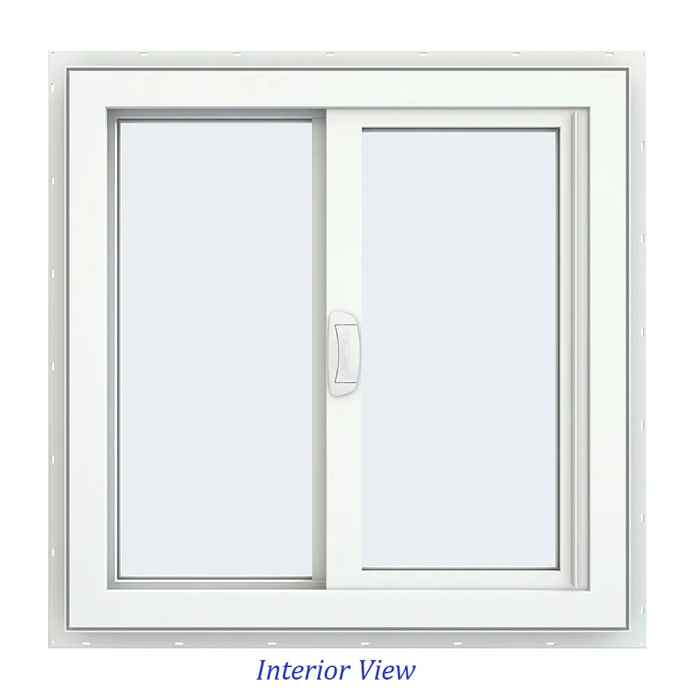 JELD-WEN FiniShield V-4500 23-1/2-in x 23-1/2-in x 3-in Jamb Left-Operable Vinyl Sliding Window, Black Exterior/White Interior, Full Screen Included, photo 5 of 8