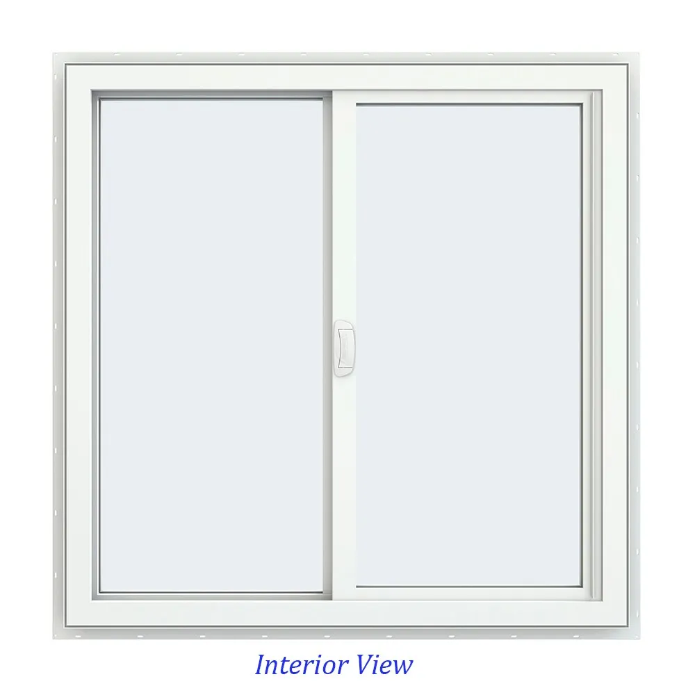 JELD-WEN FiniShield V-4500 35-1/2-in x 35-1/2-in x 3-in Jamb Left-Operable Vinyl Black Sliding Window, Full Screen Included, photo 5 of 8