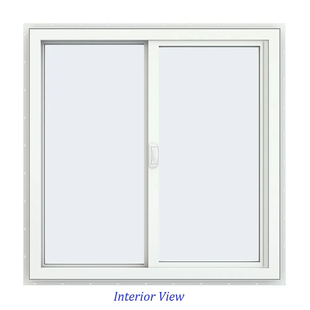 JELD-WEN FiniShield V-4500 35-1/2-in x 35-1/2-in x 3-in Jamb Left-operable Vinyl Black Sliding Window Full Screen Included, photo 2 of 2