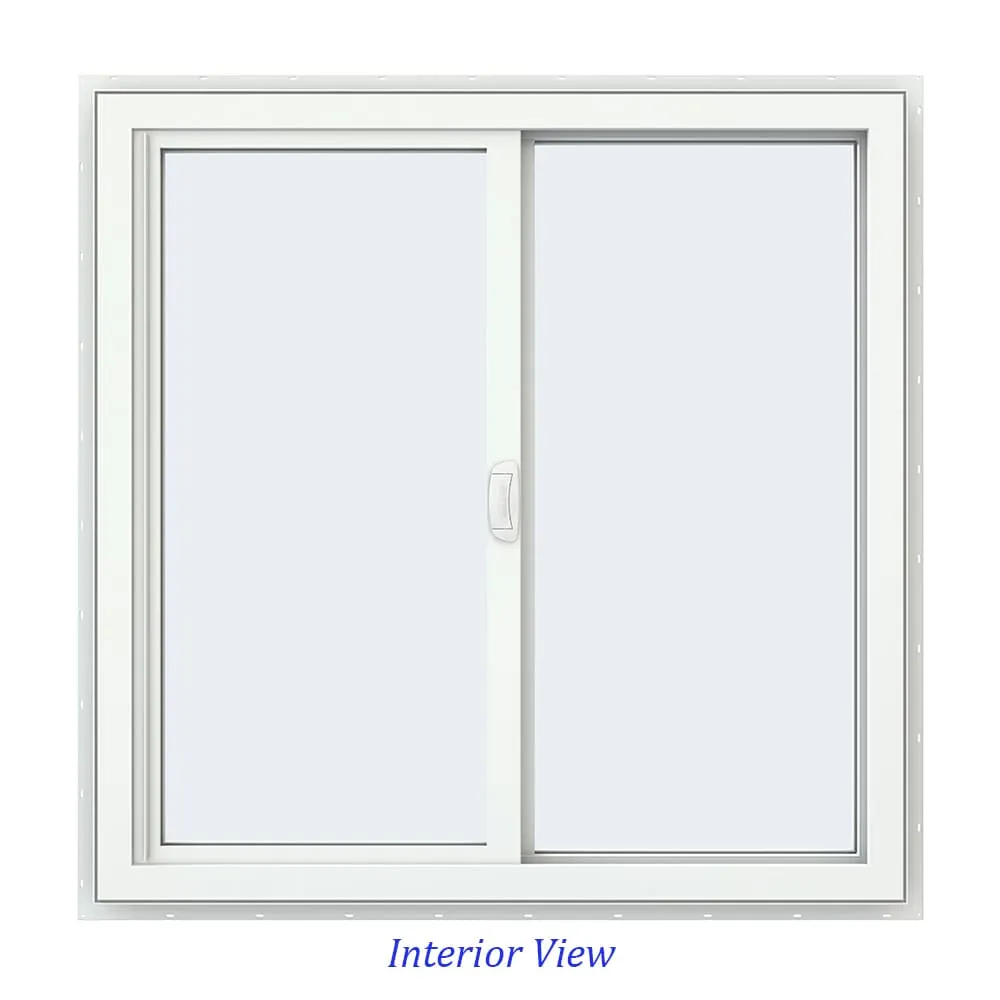 JELD-WEN FiniShield V-4500 35-1/2-in x 35-1/2-in x 3-in Jamb Right-Operable Vinyl Sliding Window, Black Exterior/White Interior, Full Screen Included, photo 5 of 8
