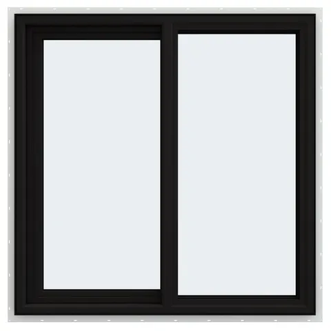 FiniShield V-4500 36 × 36 Left-Operable Vinyl Sliding Window (Black/White)