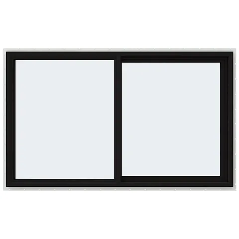 FiniShield V-4500 Right-Operable Black Vinyl Sliding Window 59-1/2 x 35-1/2