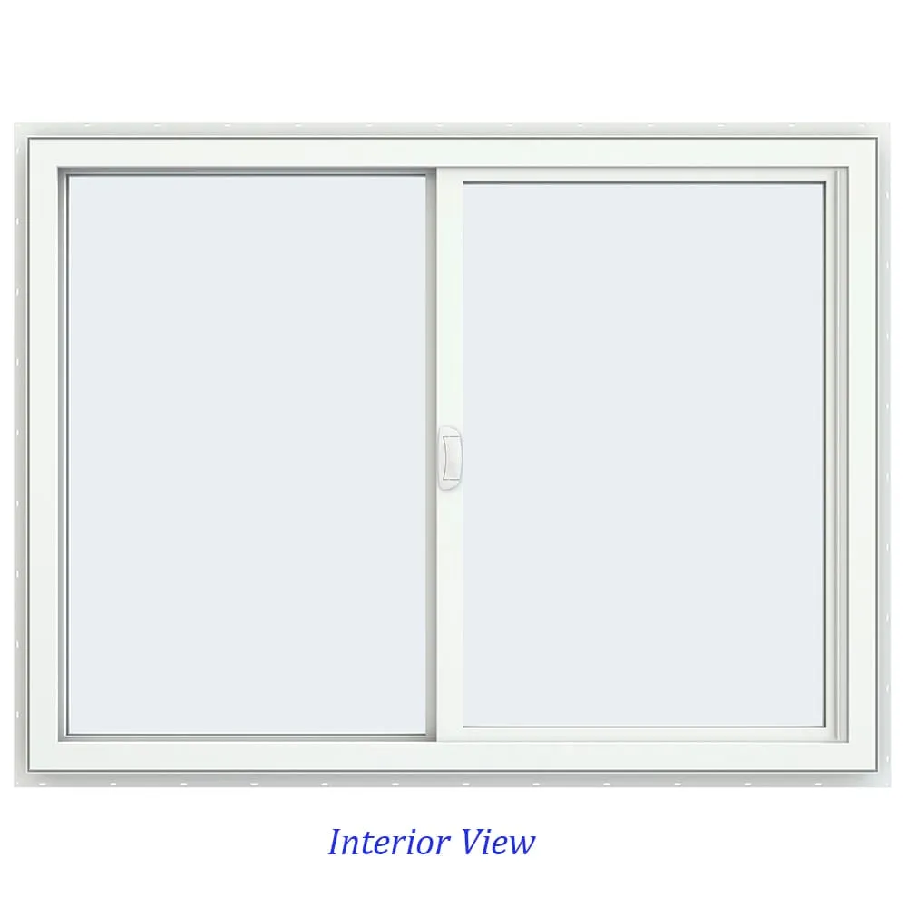 JELD-WEN FiniShield V-4500 35-1/2-in x 47-1/2-in x 3-in Jamb Left-Operable Black Vinyl Sliding Window, Full Screen Included, photo 3 of 8