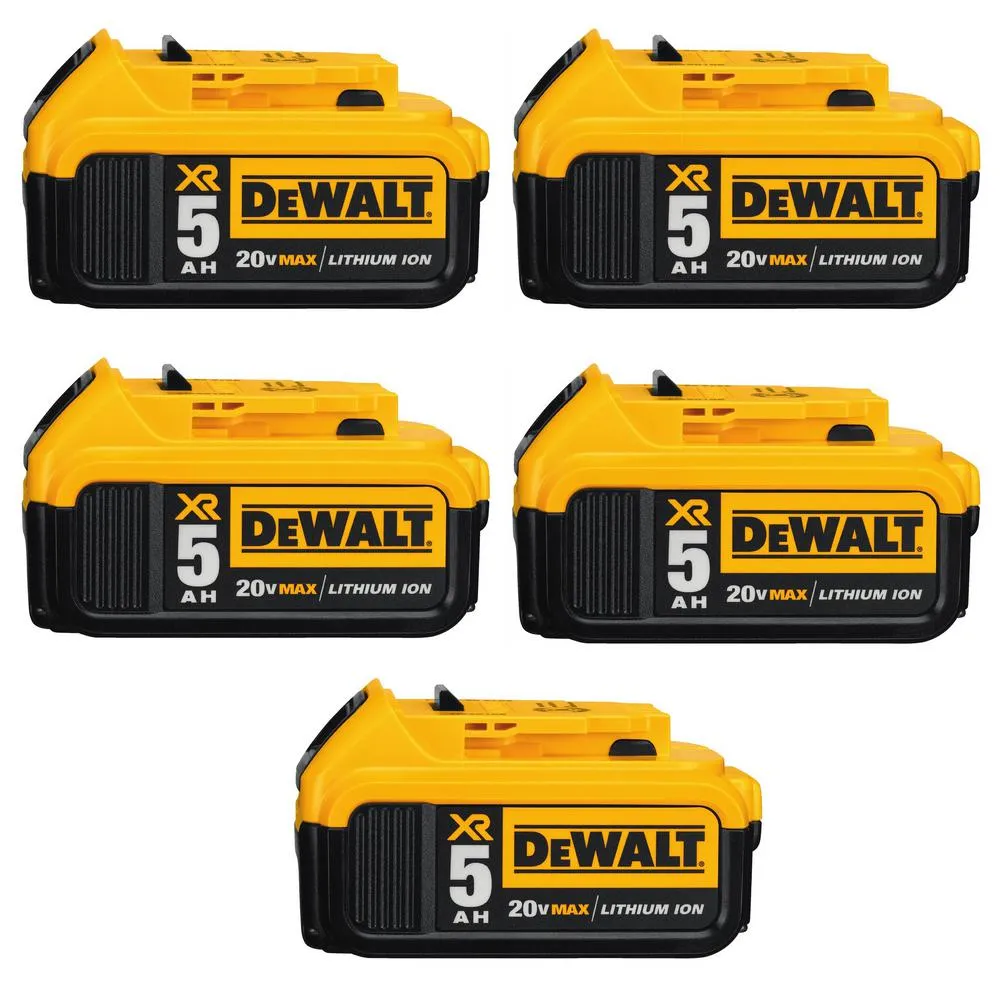 DEWALT 20-Volt MAX XR Premium Lithium-Ion 5.0Ah Battery Pack (2-Pack), photo 21 of 28