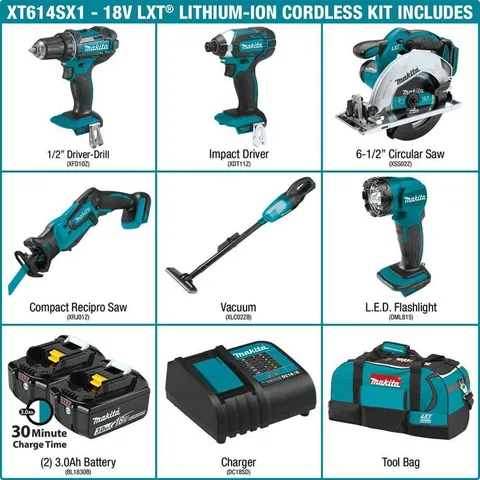 18-Volt Lithium-Ion Cordless 6-Piece Kit
