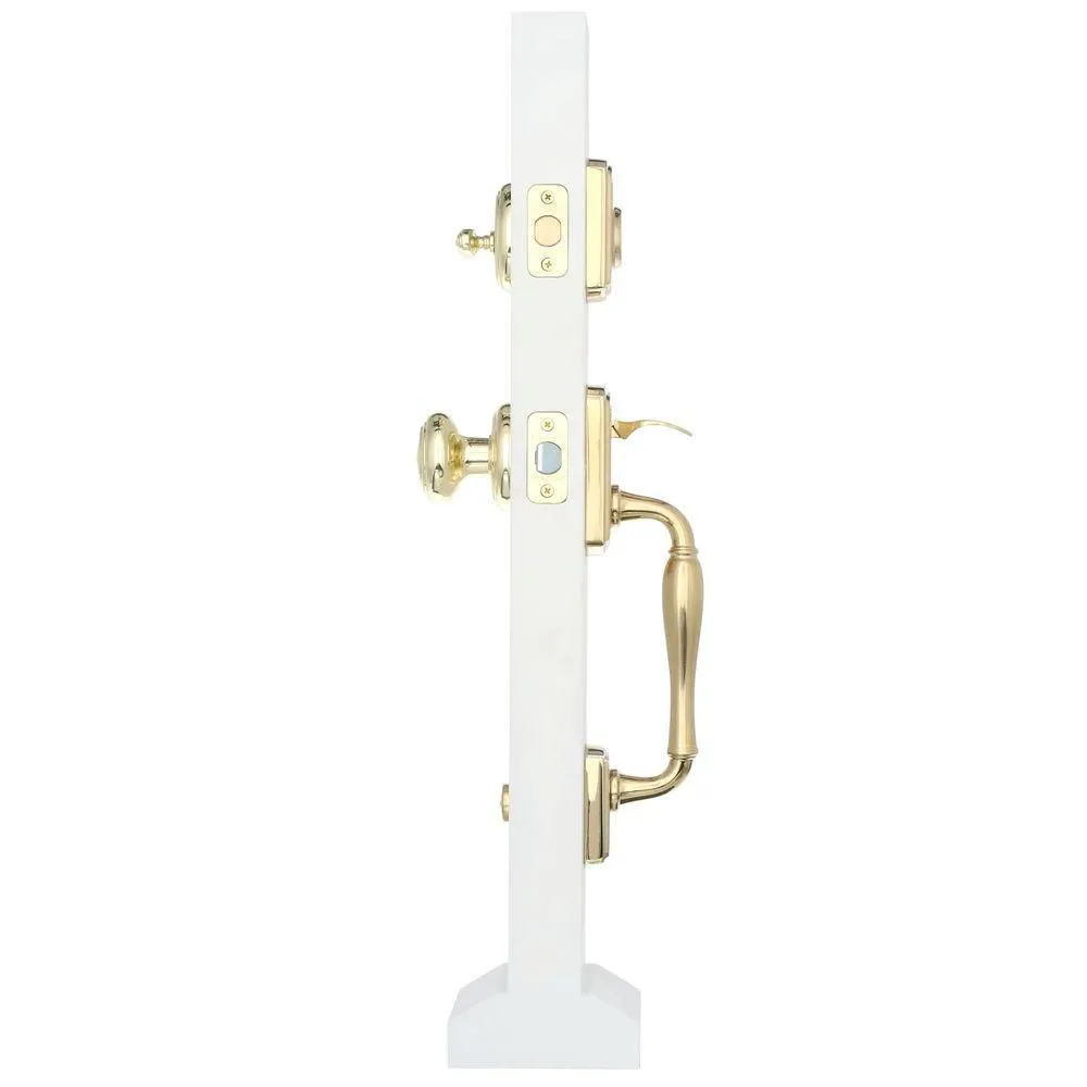 Prestige Wesley Single Cylinder Lifetime Polished Brass Door Handleset with Alcott Door Knob Featuring SmartKey Security, photo 2 of 13