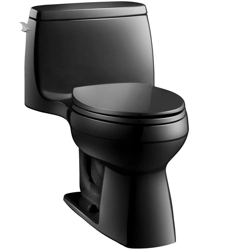 Santa Rosa Comfort Height 1-Piece 1.28 GPF Single Flush Compact Elongated Toilet with AquaPiston Flush in White, photo 19 of 21