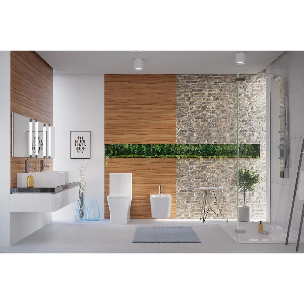 Concorde 1-Piece 0.8/1.28 GPF Dual Flush Square Elongated Toilet in White, photo 14 of 15