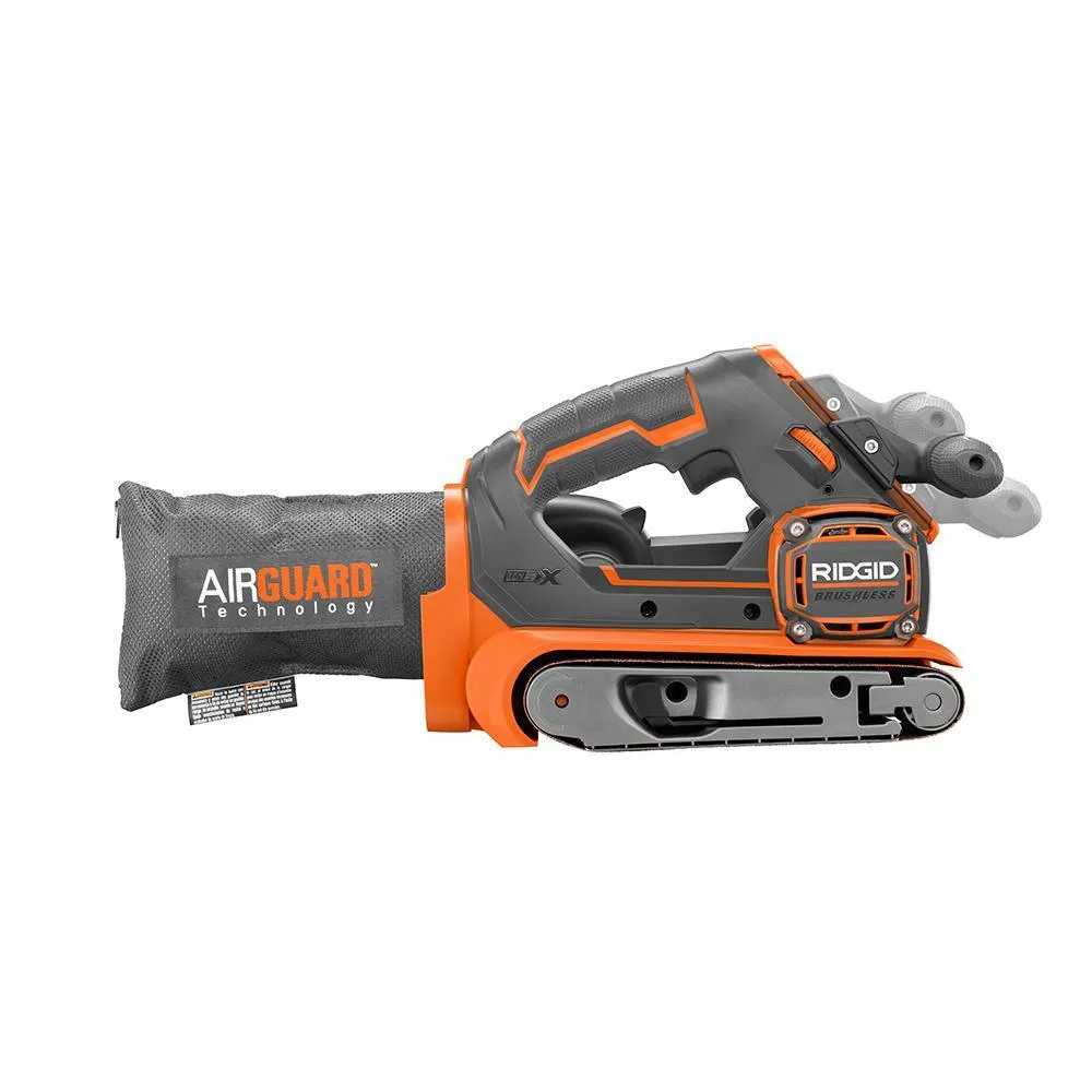 RIDGID 18-Volt Cordless Brushless 3 in. x 18 in. Belt Sander with 1.5 Ah Lithium-Ion Battery, photo 5 of 11