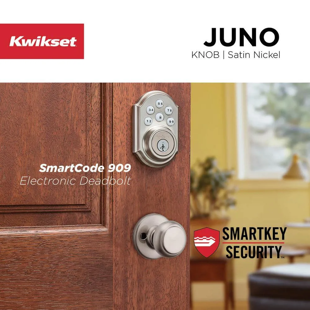 Kwikset SmartCode 909 Satin Nickel Single Cylinder Electronic Deadbolt Featuring SmartKey Security, photo 6 of 17